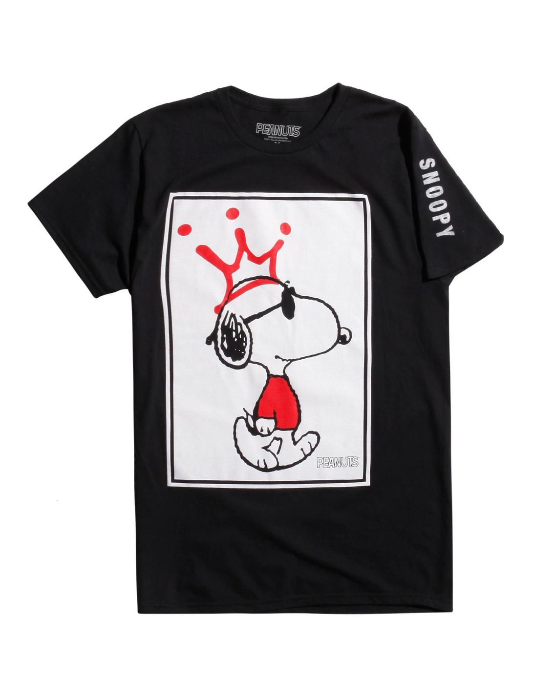 Peanuts Snoopy Joe Cool Crown T-Shirt, BLACK, hi-res
