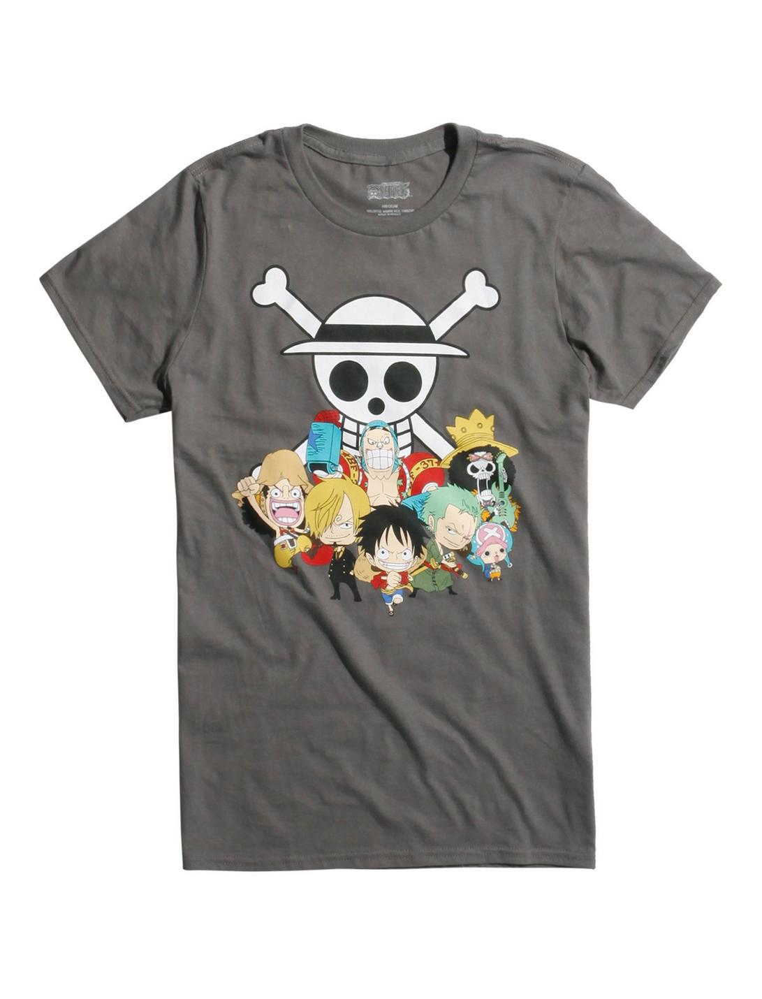 One Piece Chibi Straw Hat Pirates T-Shirt, BLACK, hi-res