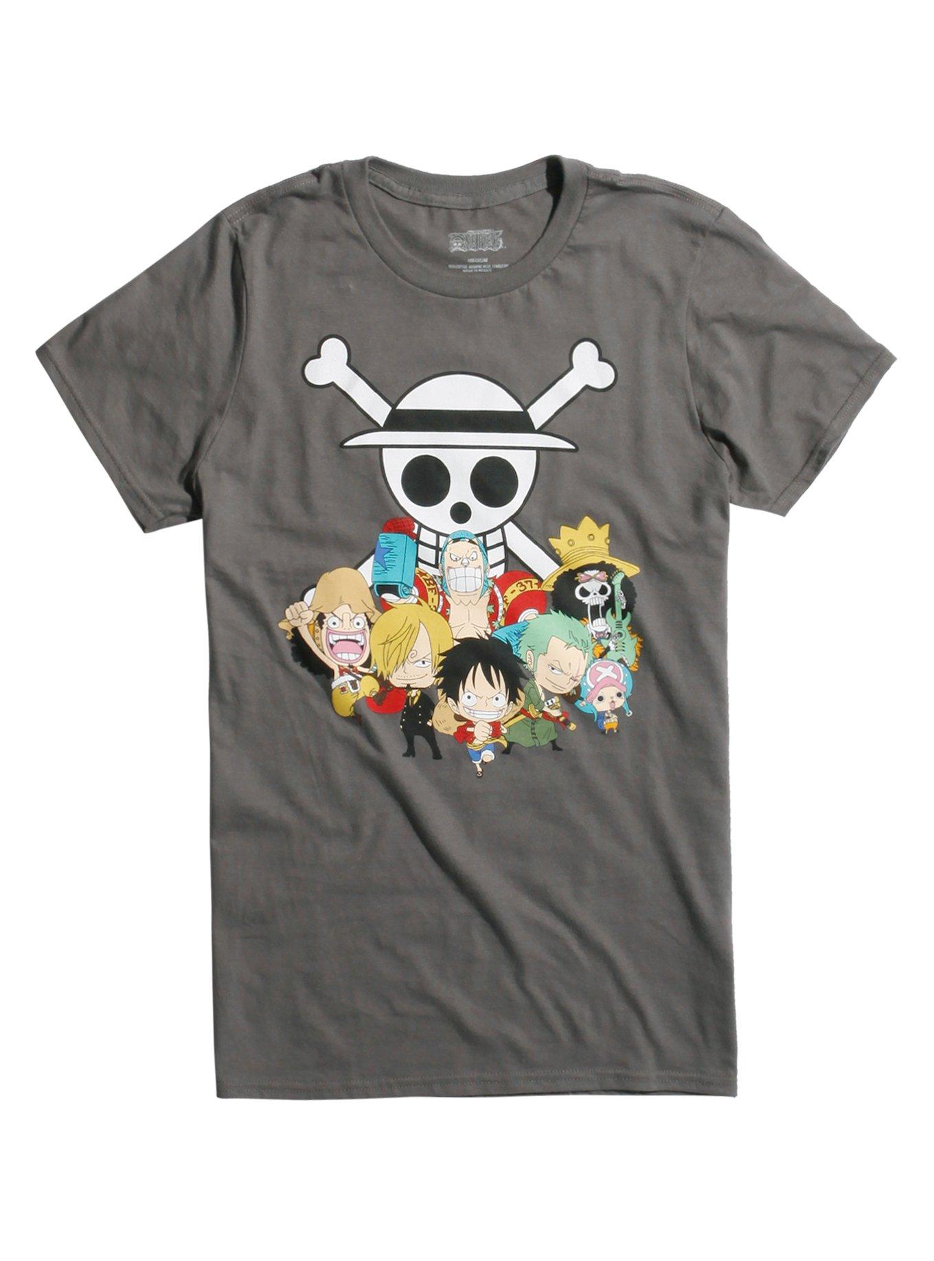 One Piece Chibi Straw Hat Pirates T-Shirt, BLACK, hi-res