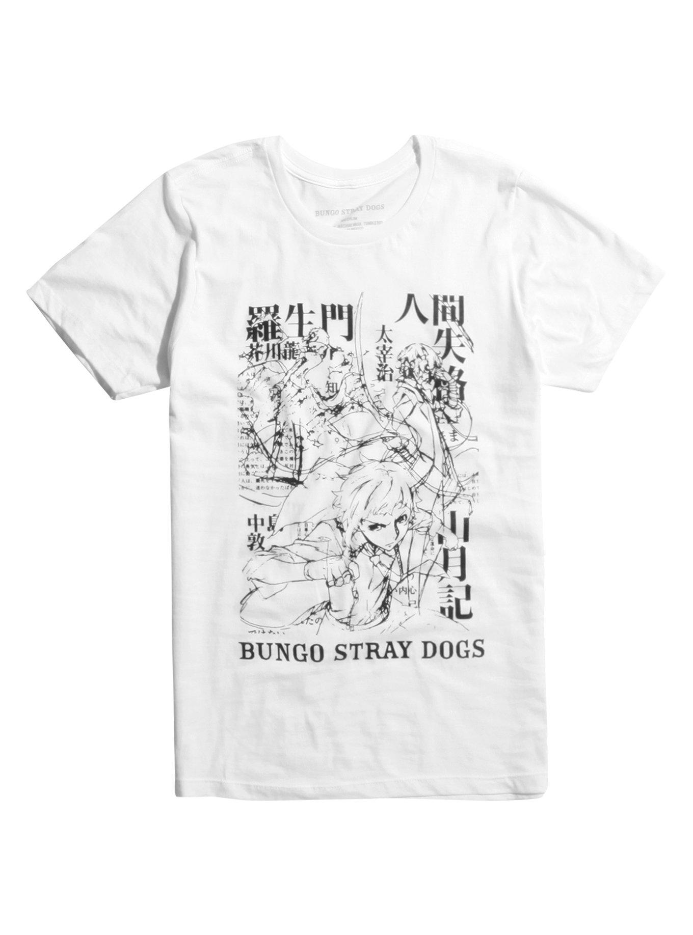Bungo Stray Dogs Sketch T-Shirt, BLACK, hi-res