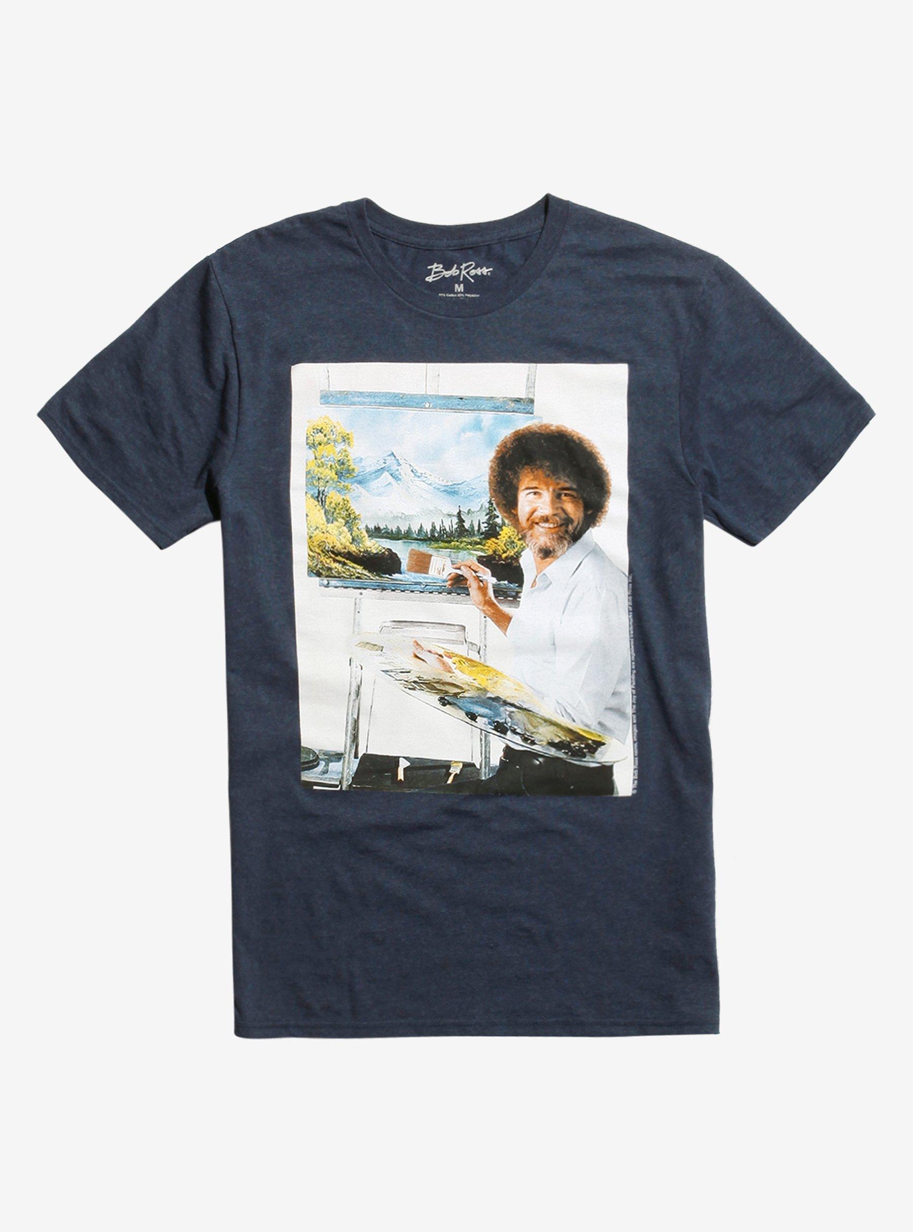 Bob Ross Photo T-Shirt, BLUE, hi-res