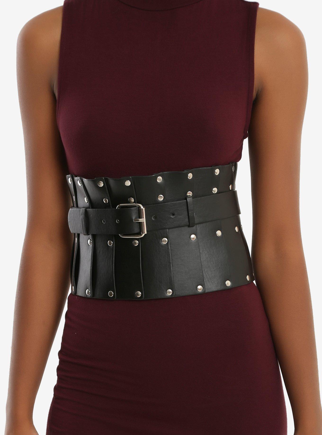 Black 3 Strap Corset Belt, BLACK, hi-res