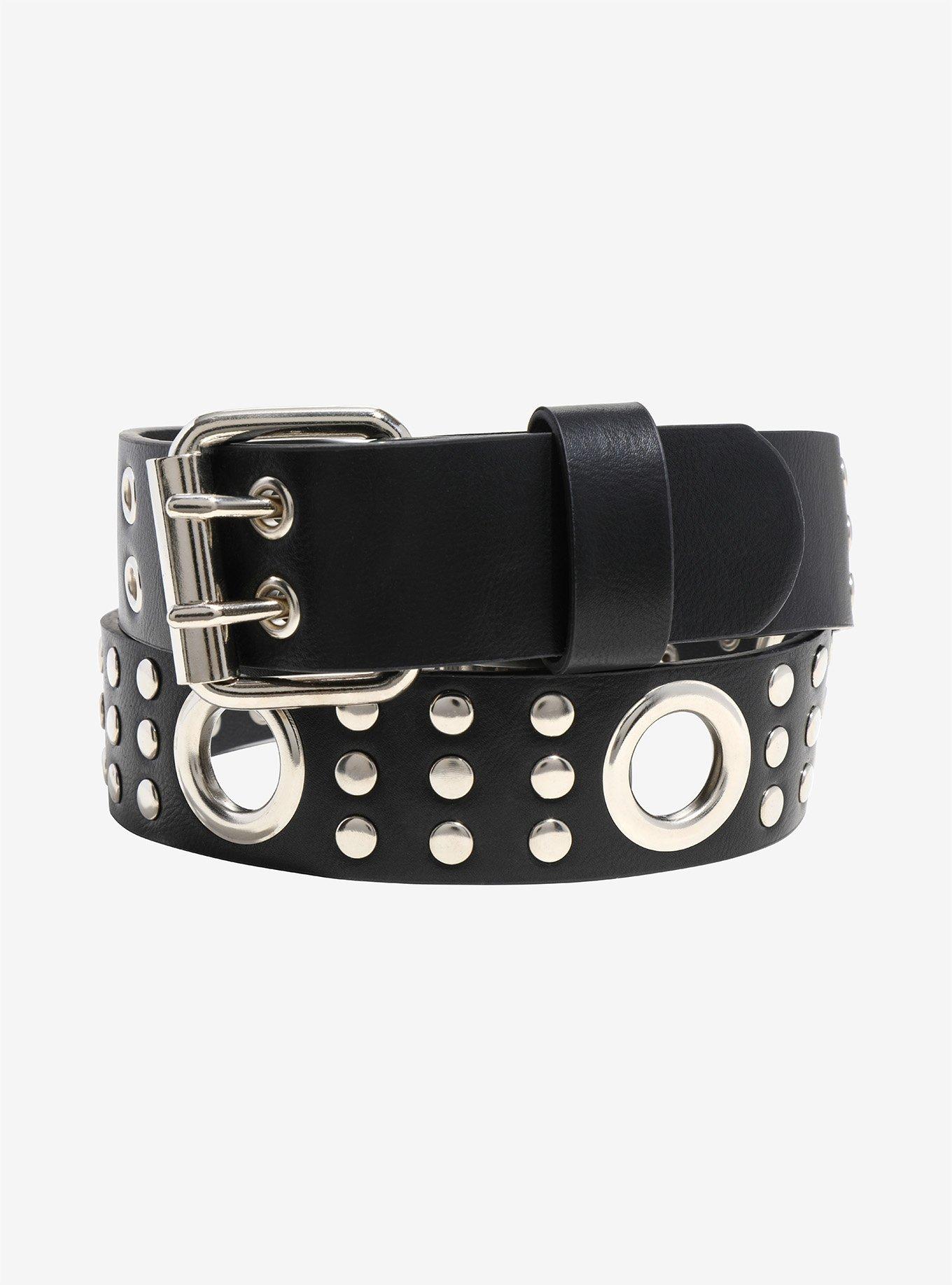 Silver Brads & Large O-Ring Belt | Hot Topic