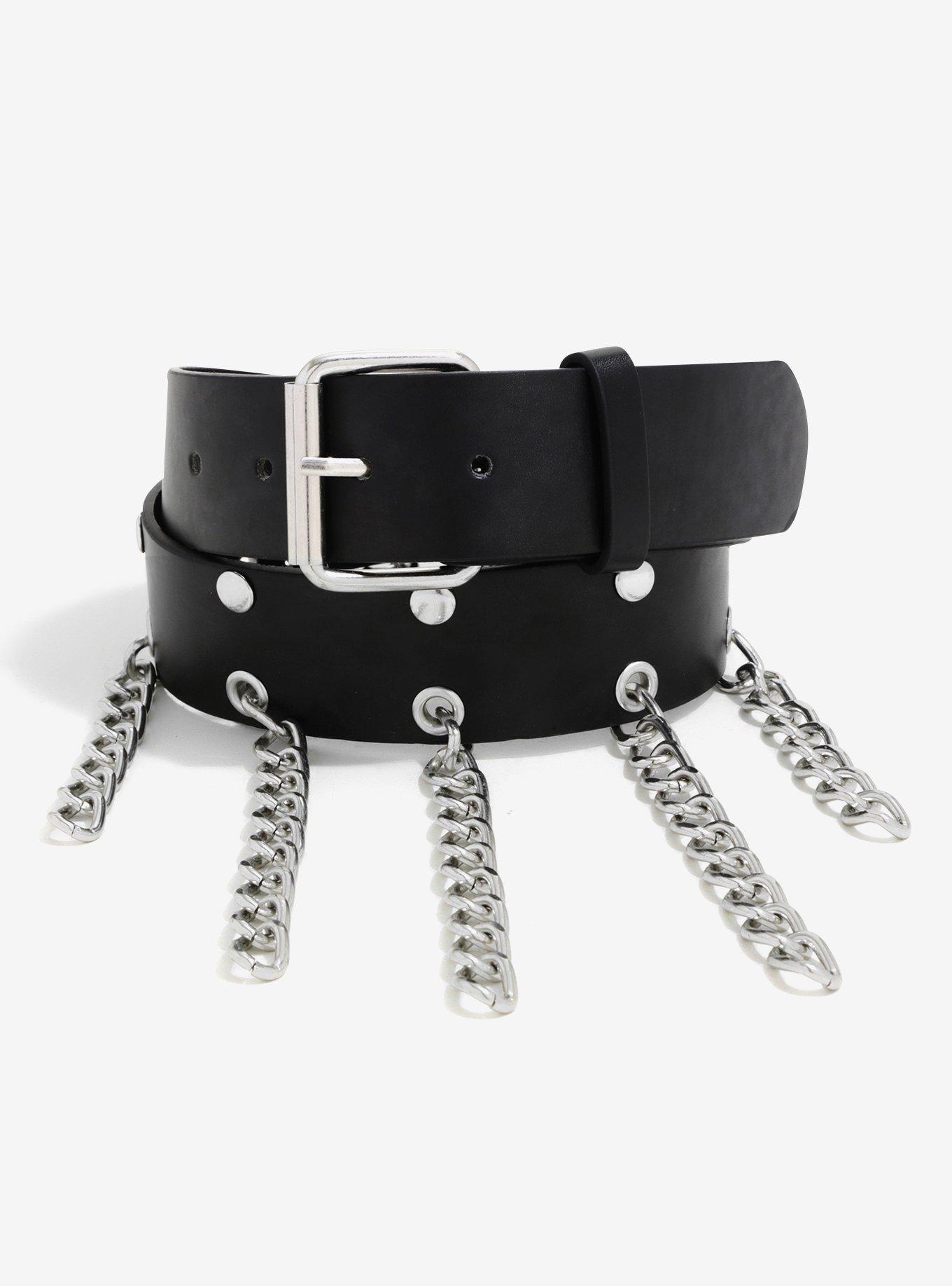 Hanging Chain Belt, BLACK, hi-res