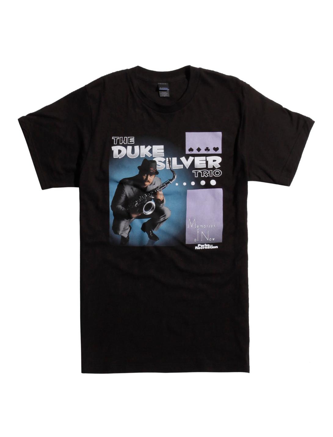 Parks And Recreation Duke Silver Trio T-Shirt, BLACK, hi-res