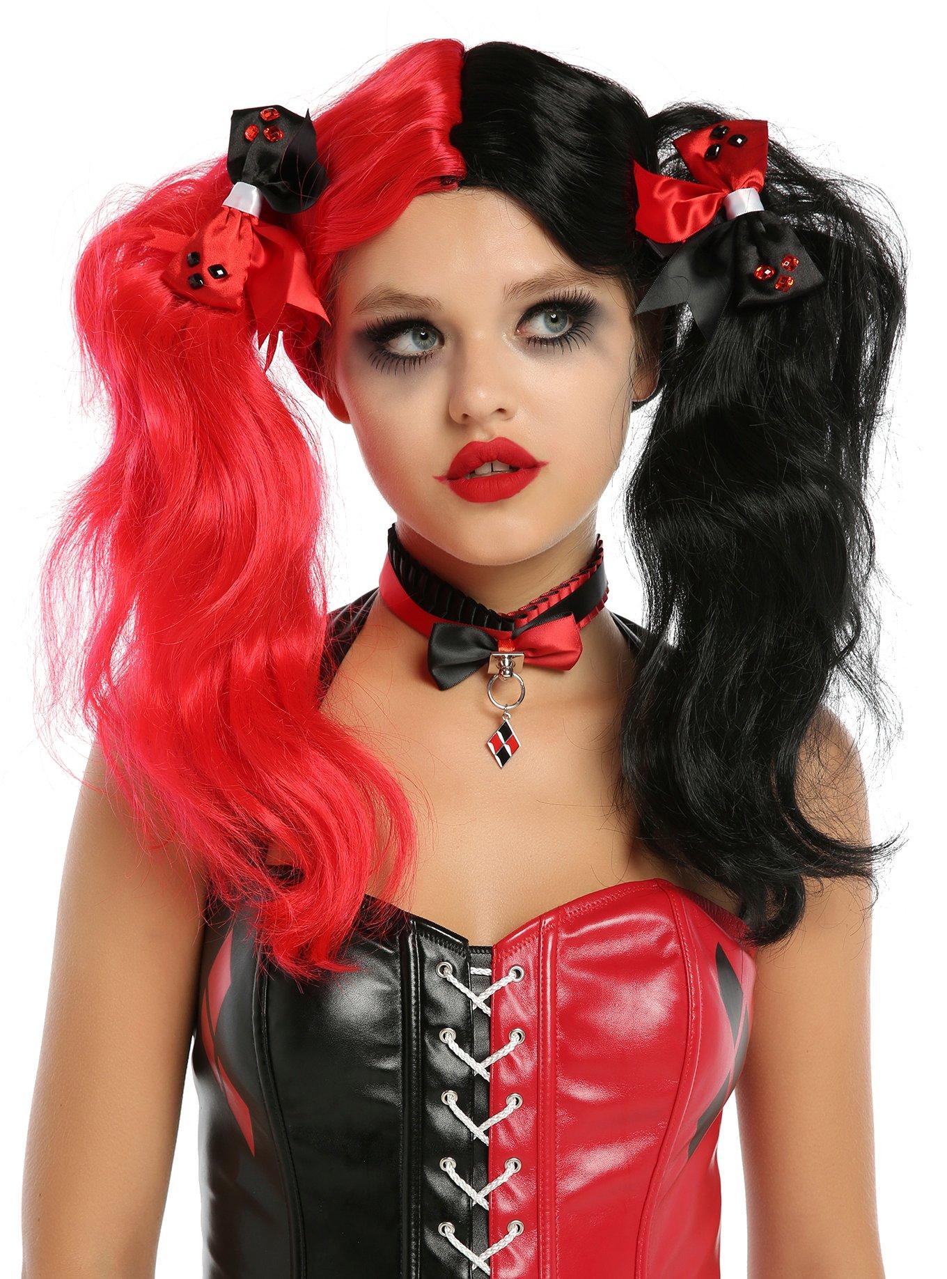 DC Comics Harley Quinn Ribbon Bow Choker, , hi-res