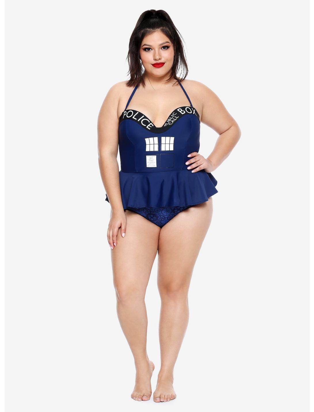 Doctor Who Gears Swim Bottoms Plus Size, BLUE, hi-res