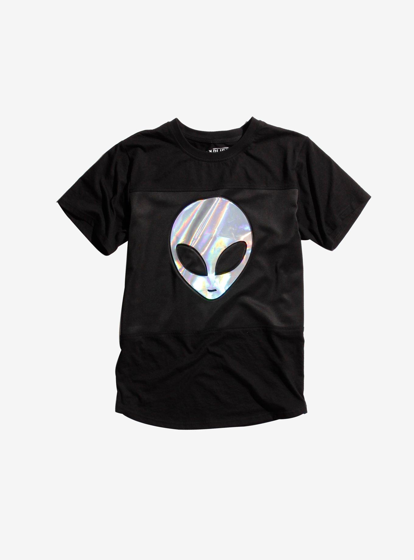 XXX RUDE Iridescent Alien T-Shirt, BLACK, hi-res