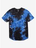 Black & Blue Tie Dye Round Hem T-Shirt, BLUE, hi-res