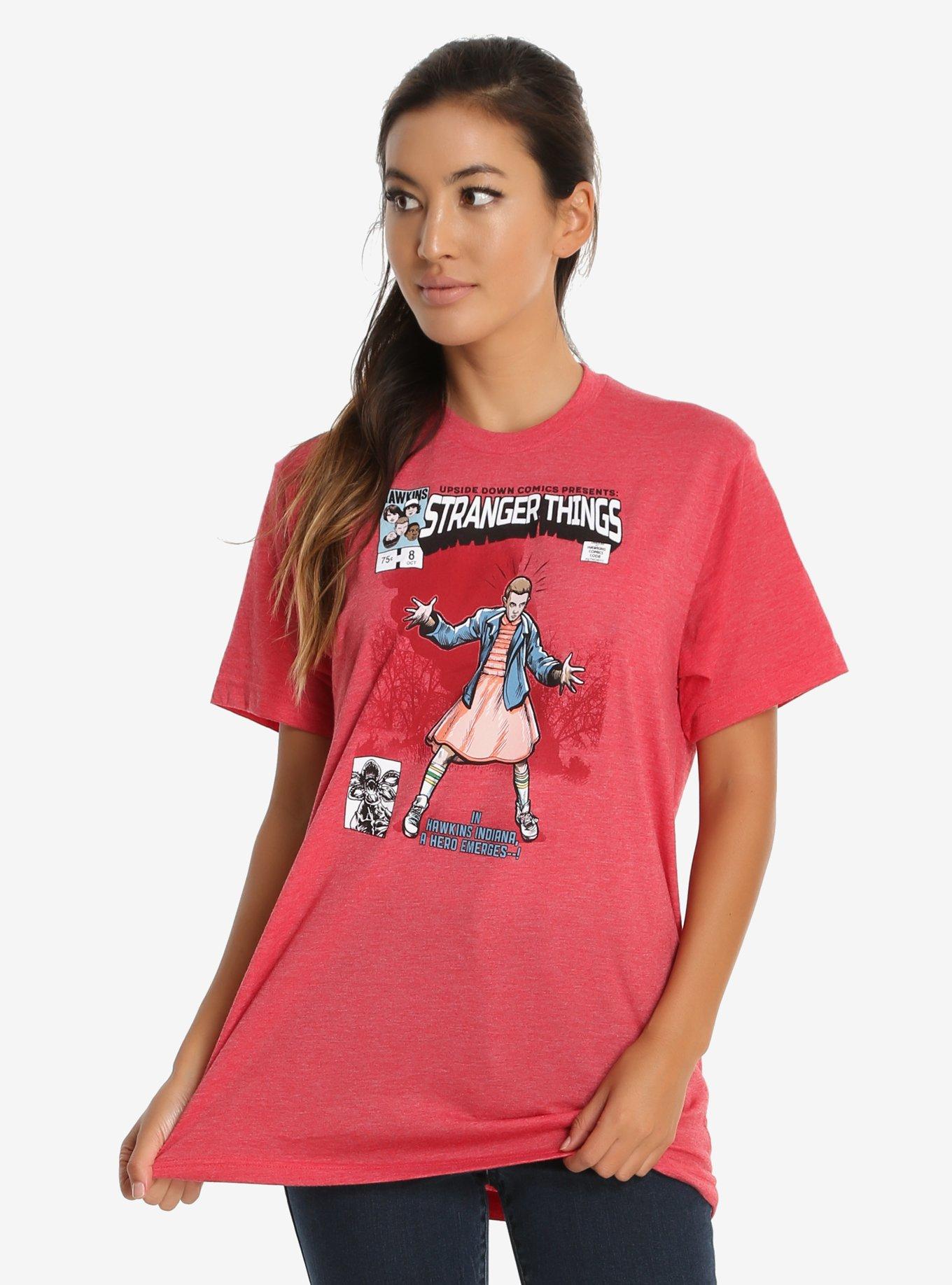 Stranger Things Eleven Womens Tee, RED, hi-res