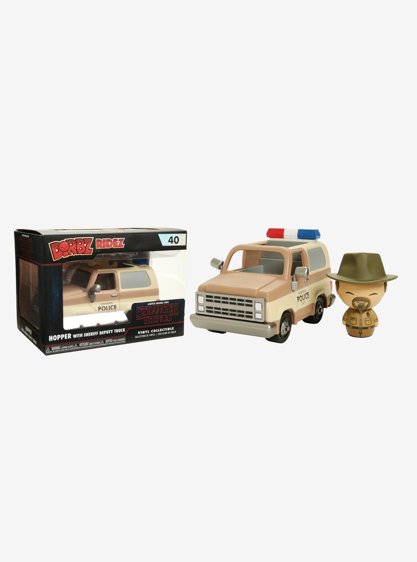 Funko Stranger Things Dorbz Ridez Hopper With Sheriff Deputy Truck Vinyl Collectible, , hi-res