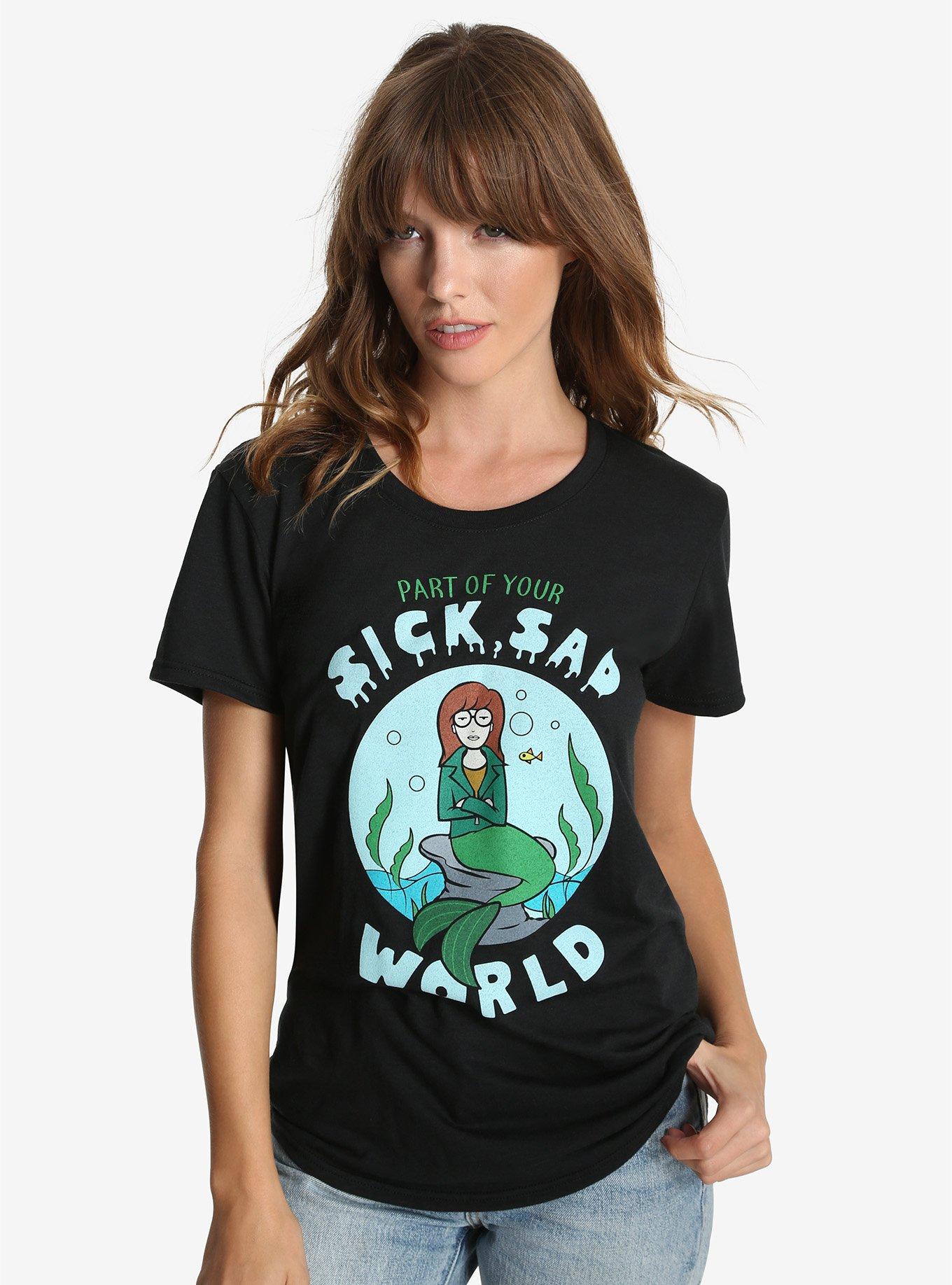 Daria Mermaid Womens Tee, BLACK, hi-res