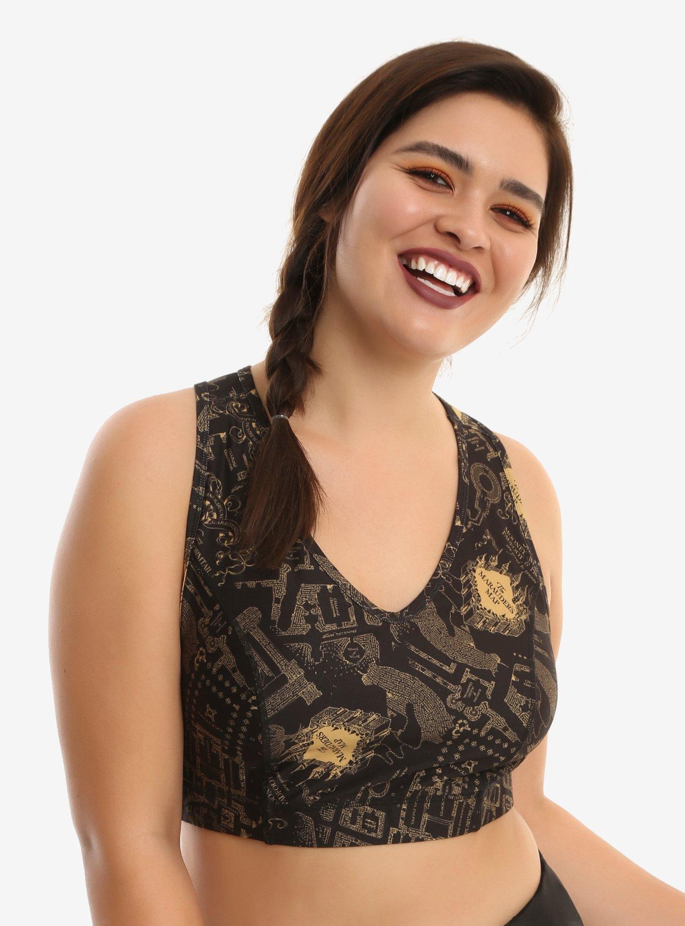 Harry Potter Marauder's Map Sports Bra Plus Size, WHITE, hi-res