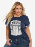 Doctor Who Navy TARDIS Plaid Sleeve T-Shirt Plus Size, MULTI, hi-res