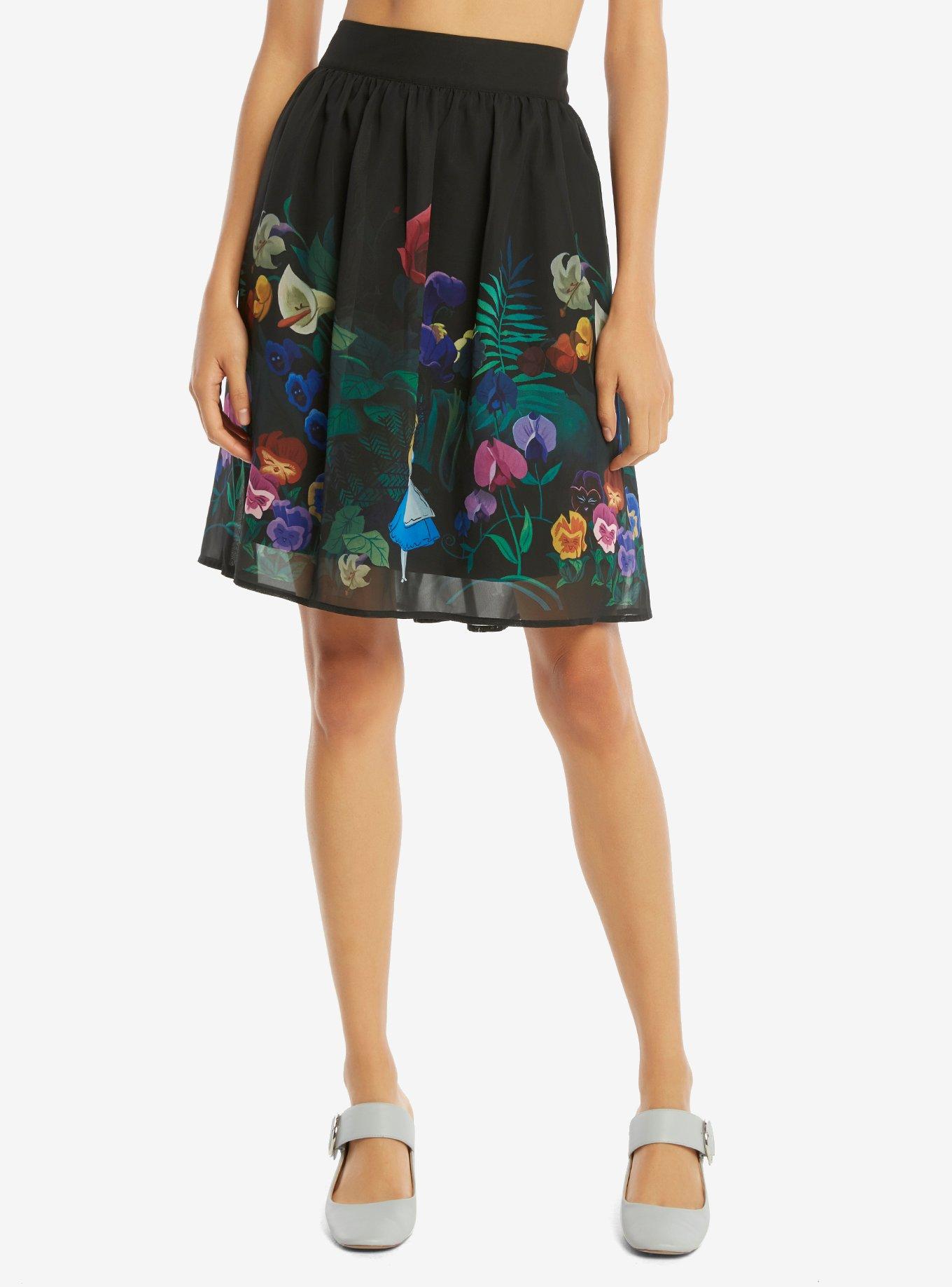 Disney Alice In Wonderland Border Chiffon Skirt, MULTI, hi-res