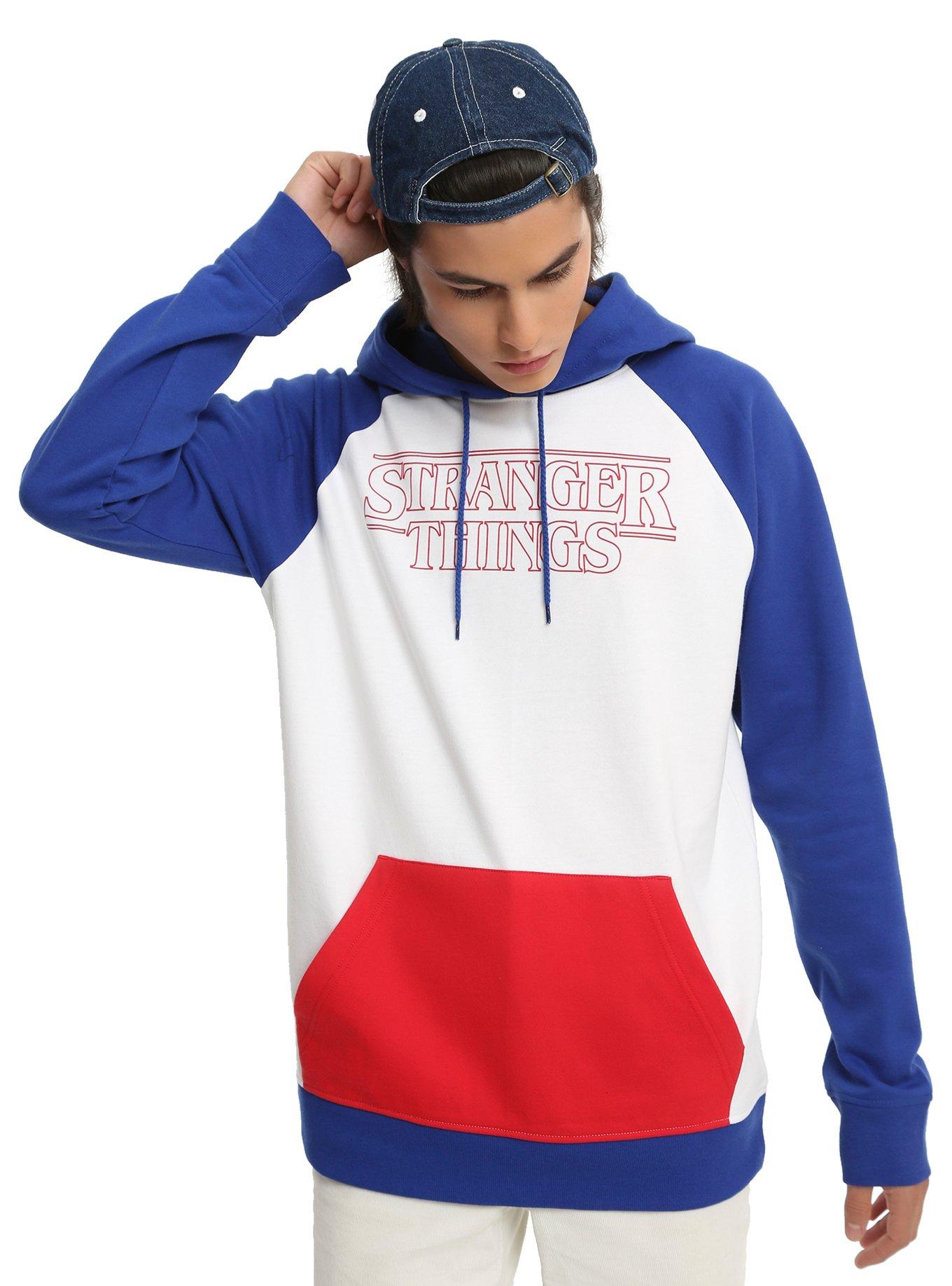 Stranger Things Blue Red & White Logo Hoodie, MULTI, hi-res