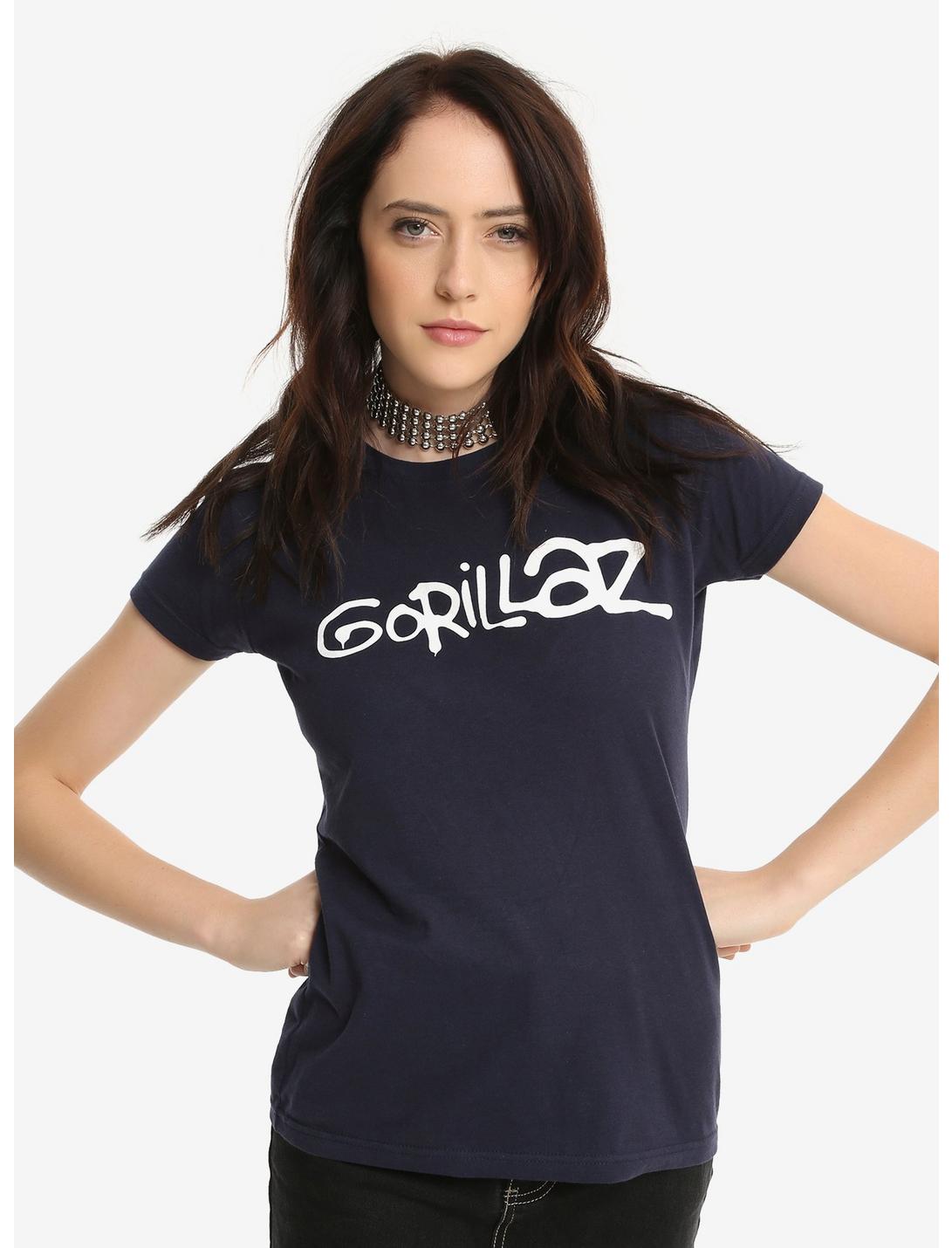 Gorillaz Logo Girls T-Shirt, NAVY, hi-res