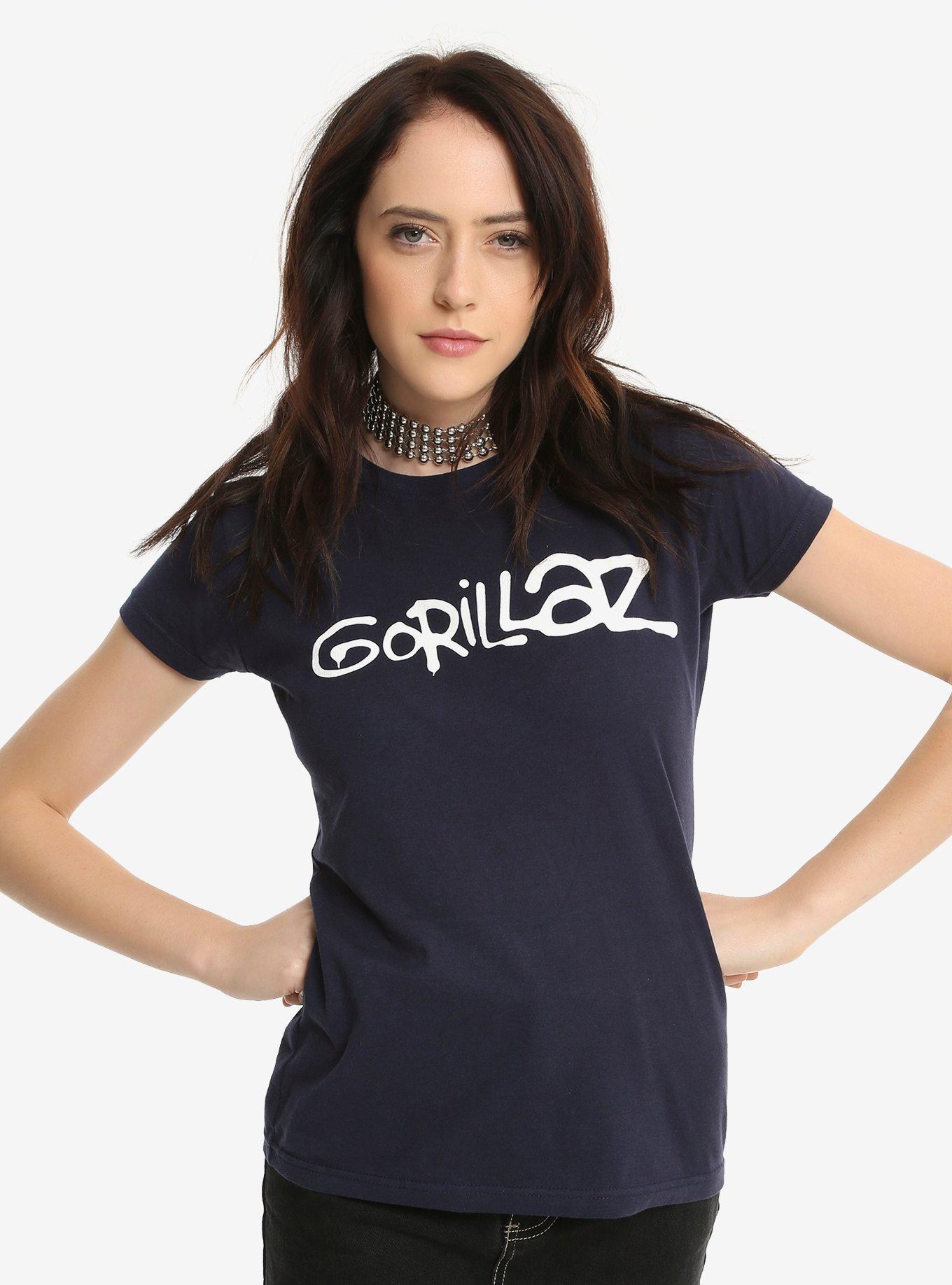 Gorillaz Logo Girls T-Shirt, NAVY, hi-res