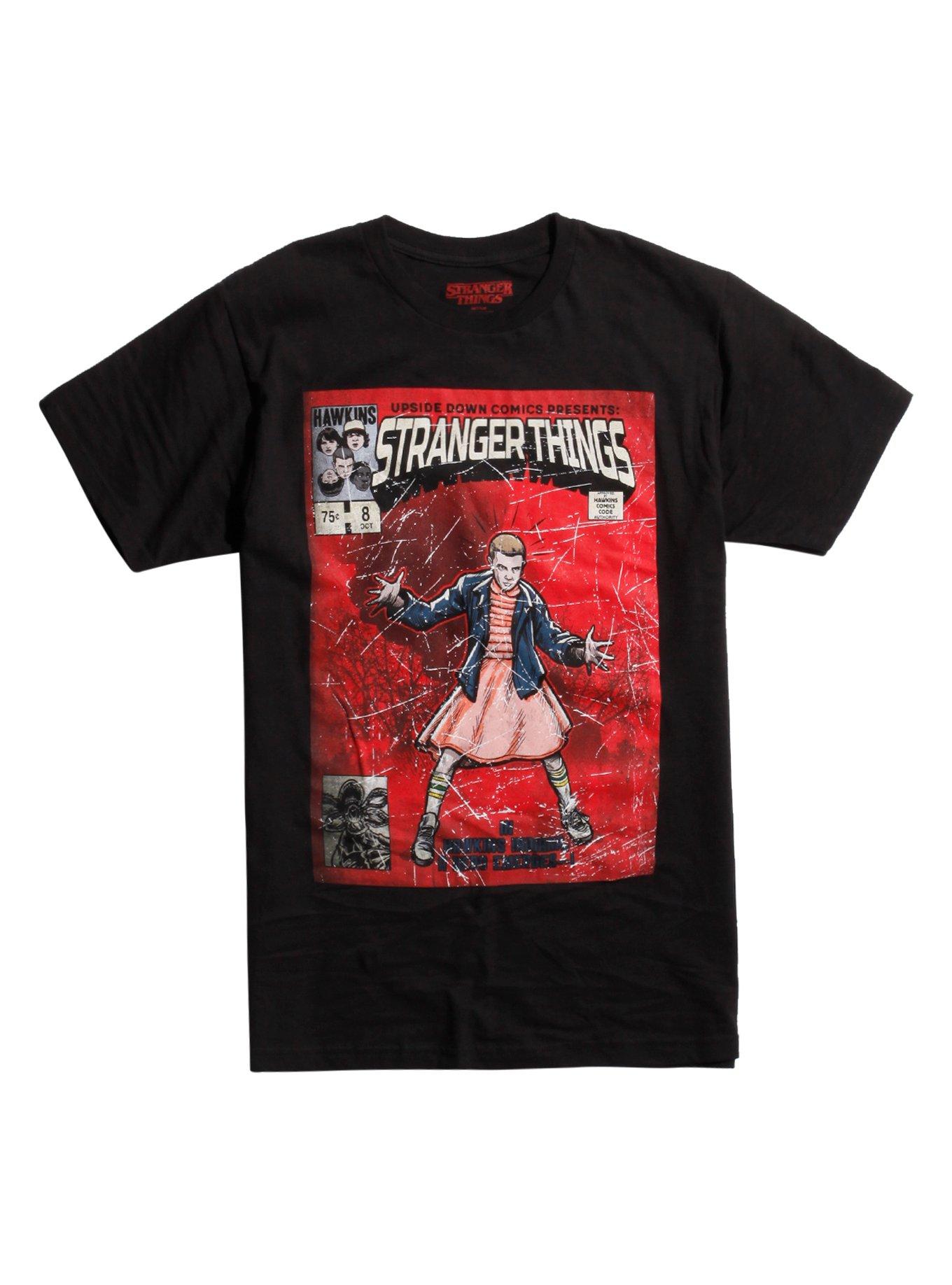 Stranger Things Eleven Comic Cover T-Shirt, BLACK, hi-res