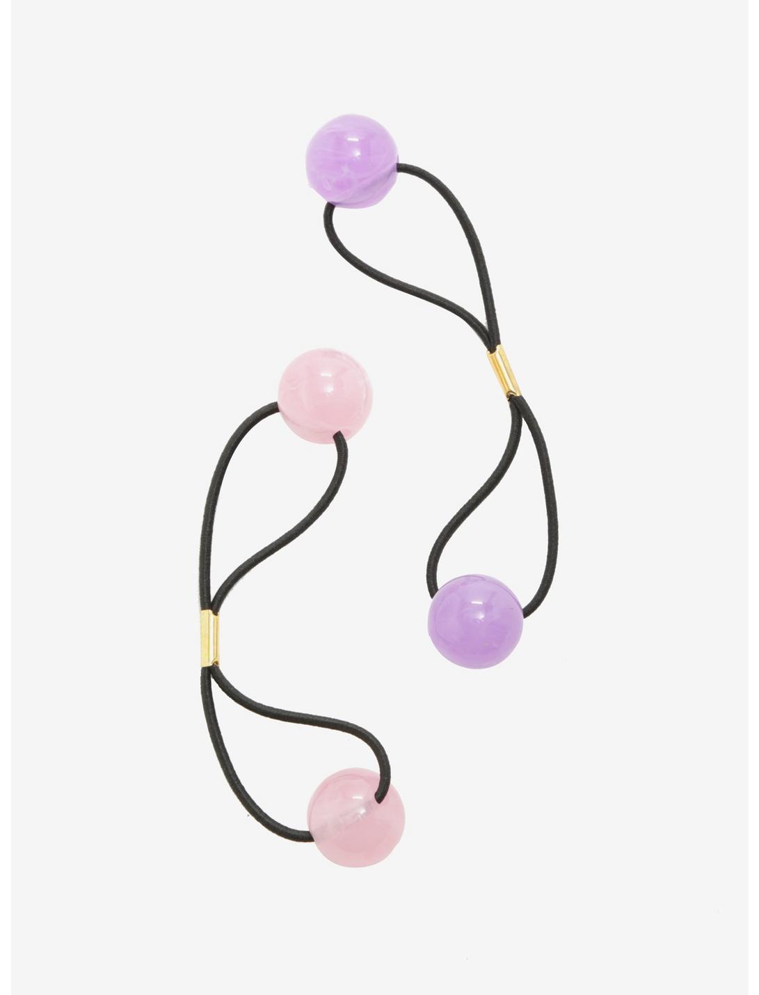 Blackheart Pastel Pink & Lavender Gumball Hair Tie Set, , hi-res
