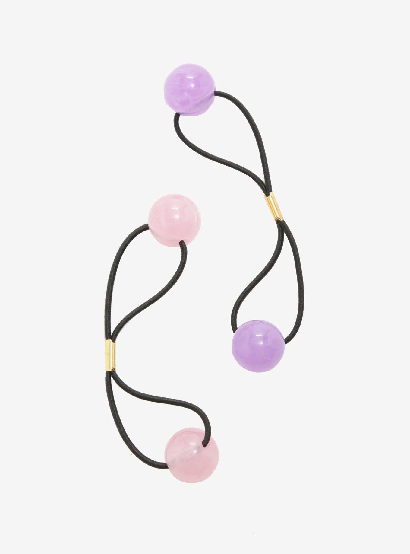 Blackheart Pastel Pink & Lavender Gumball Hair Tie Set, , hi-res