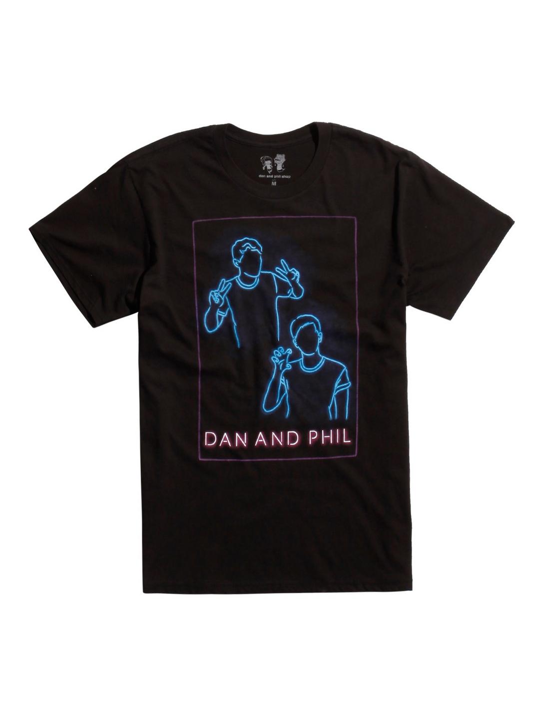 Dan And Phil Neon T-Shirt, BLACK, hi-res