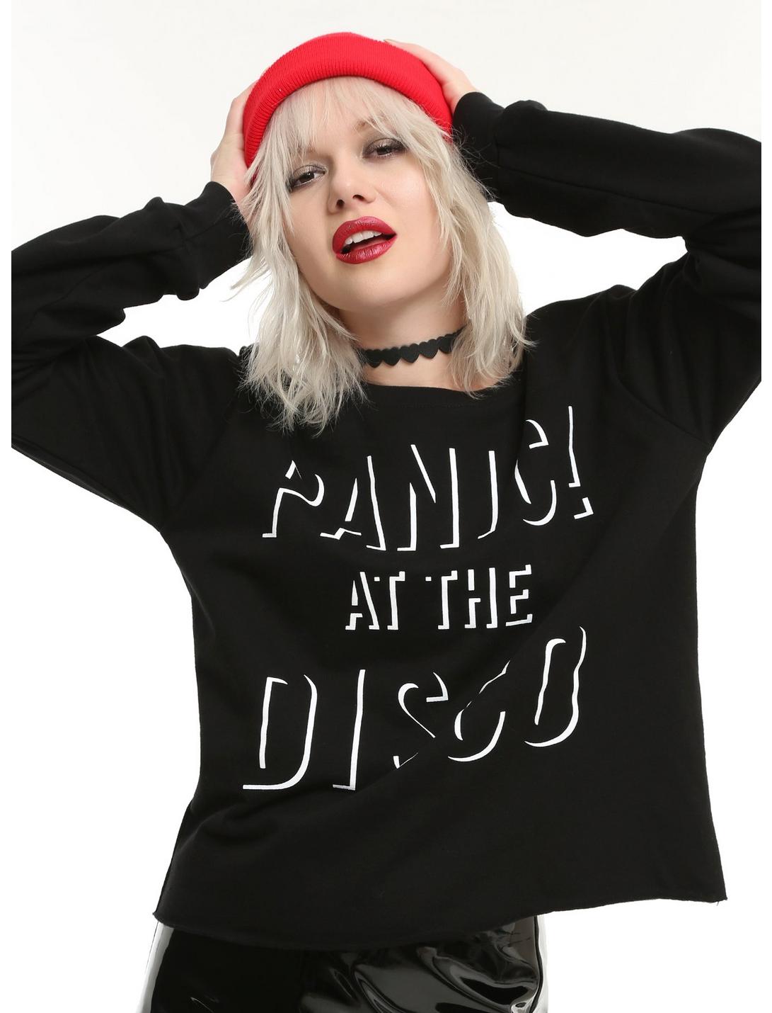 Panic! At The Disco Logo Girls Crop Sweatshirt, BLACK, hi-res