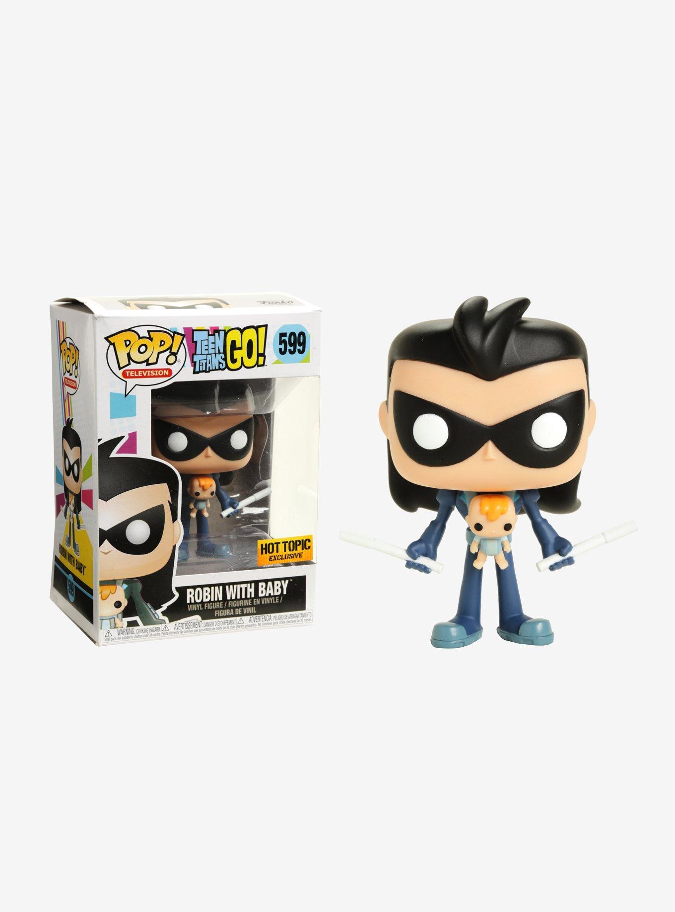 Funko Teen Titans Go! Pop! Television Robin With Baby Vinyl Figure Hot Topic Exclusive, , hi-res