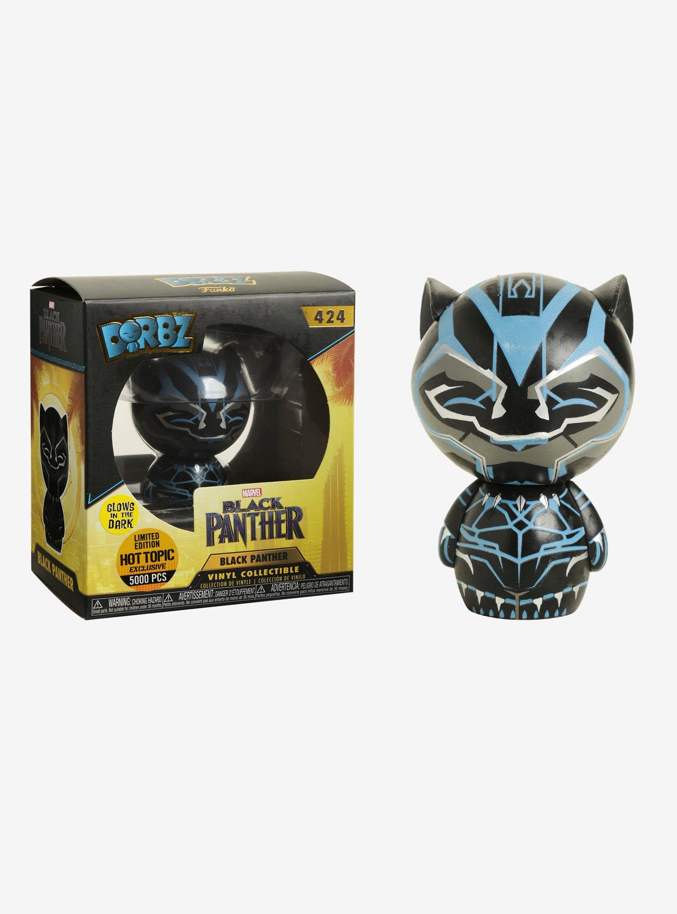 Funko Marvel Black Panther Black Panther Glow-In-The-Dark Dorbz Vinyl Figure Limited Edition Hot Topic Exclusive, , hi-res