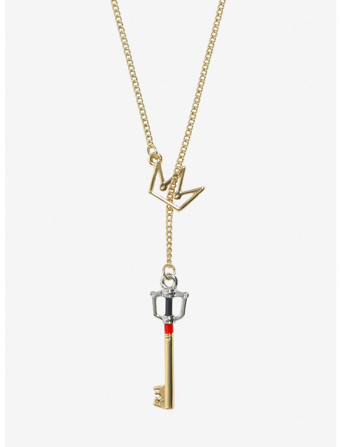 Disney Kingdom Hearts Key Crown Pull Through Necklace, , hi-res