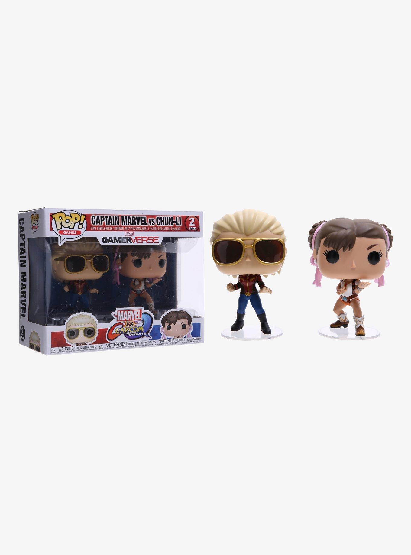 Funko Marvel Vs. Capcom: Infinite Pop! Games Captain Marvel Vs Chun-Li Vinyl Figure Set, , hi-res