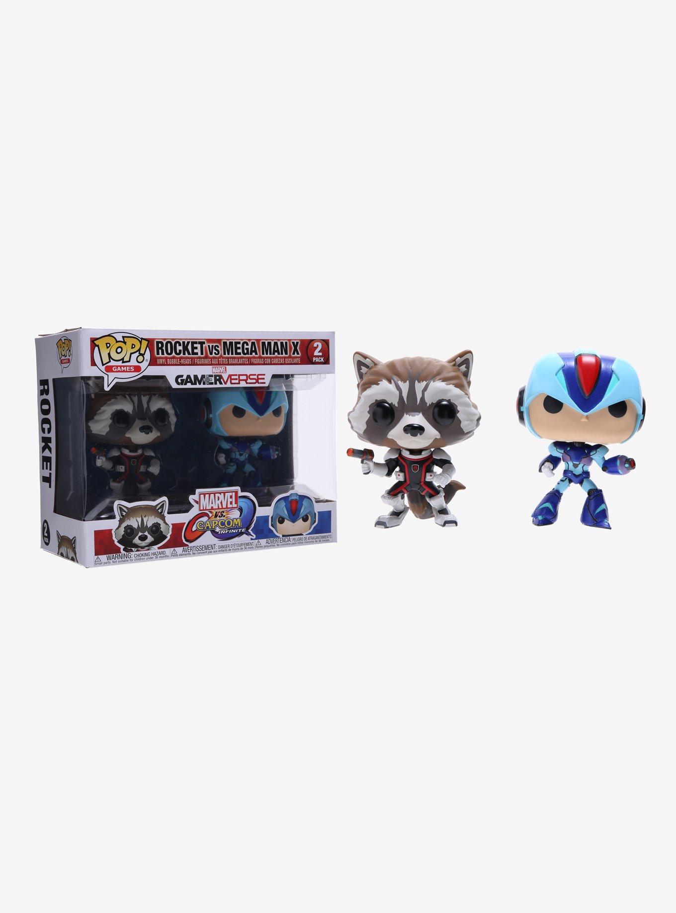 Funko Marvel Vs. Capcom: Infinite Pop! Games Rocket Vs Mega Man X Vinyl Bobble-Head Set, , hi-res