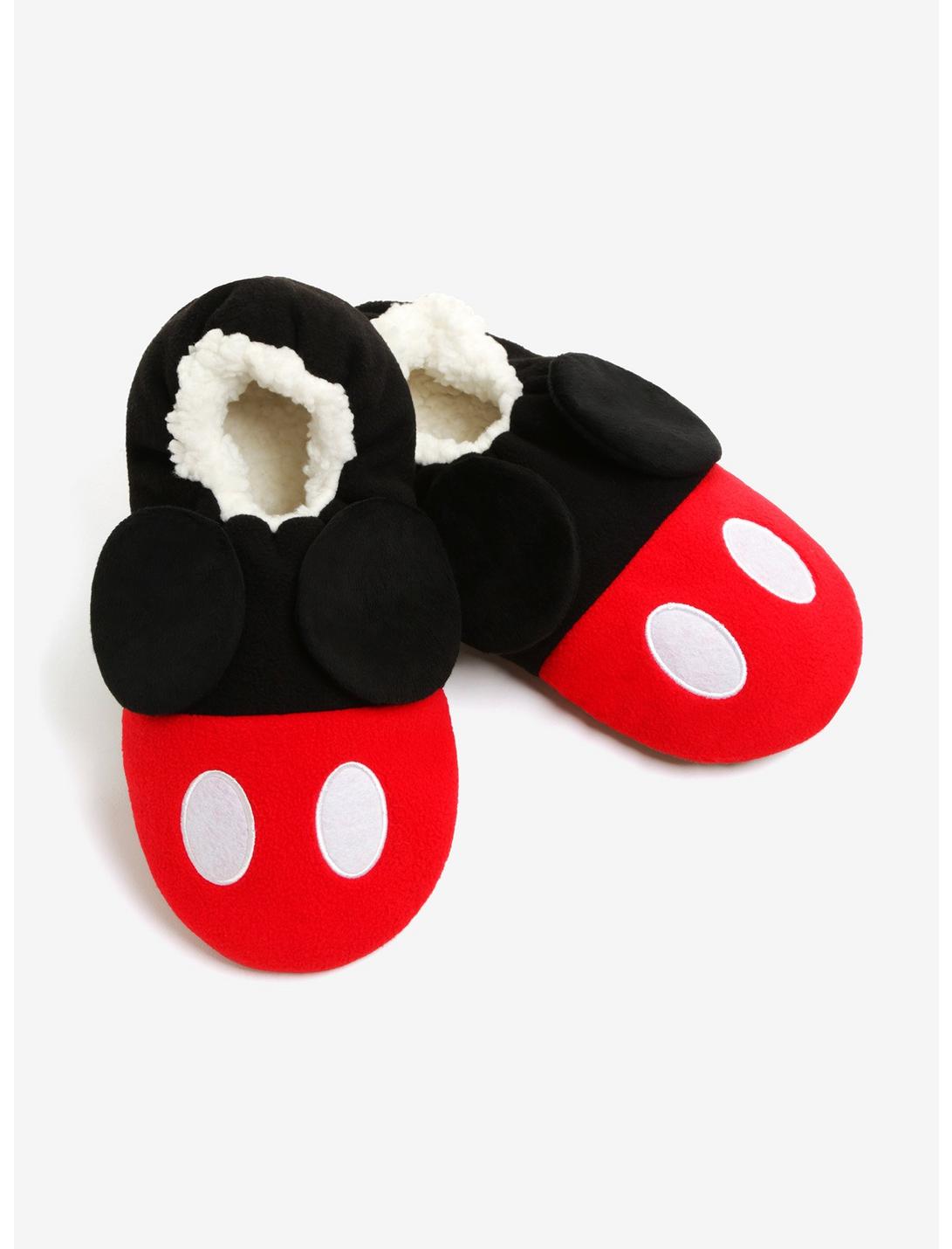 Disney Mickey Mouse Ears Cozy Slippers, RED, hi-res