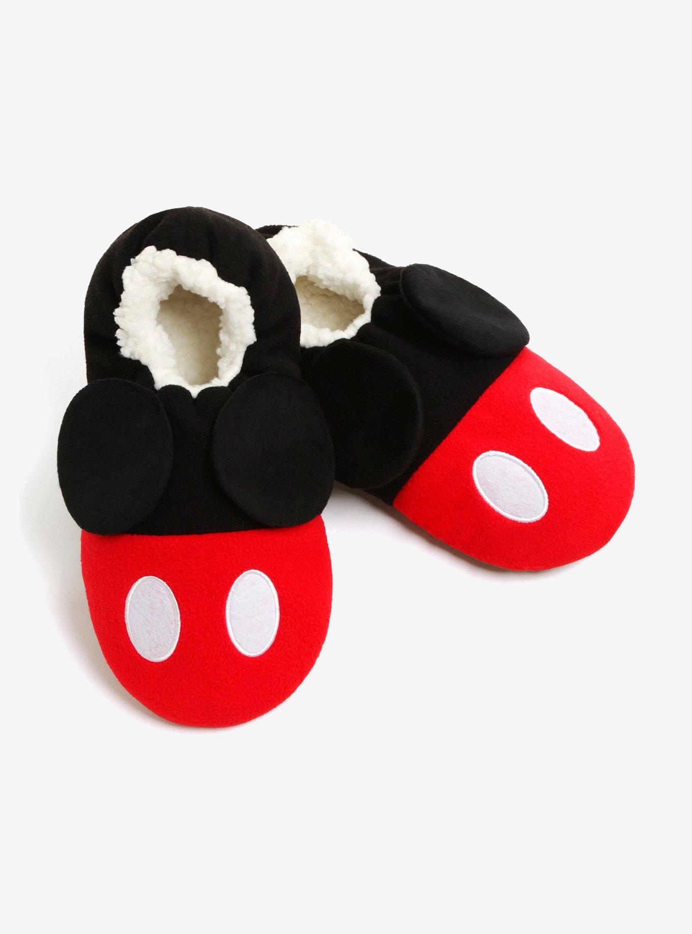 Disney Mickey Mouse Ears Cozy Slippers, RED, hi-res