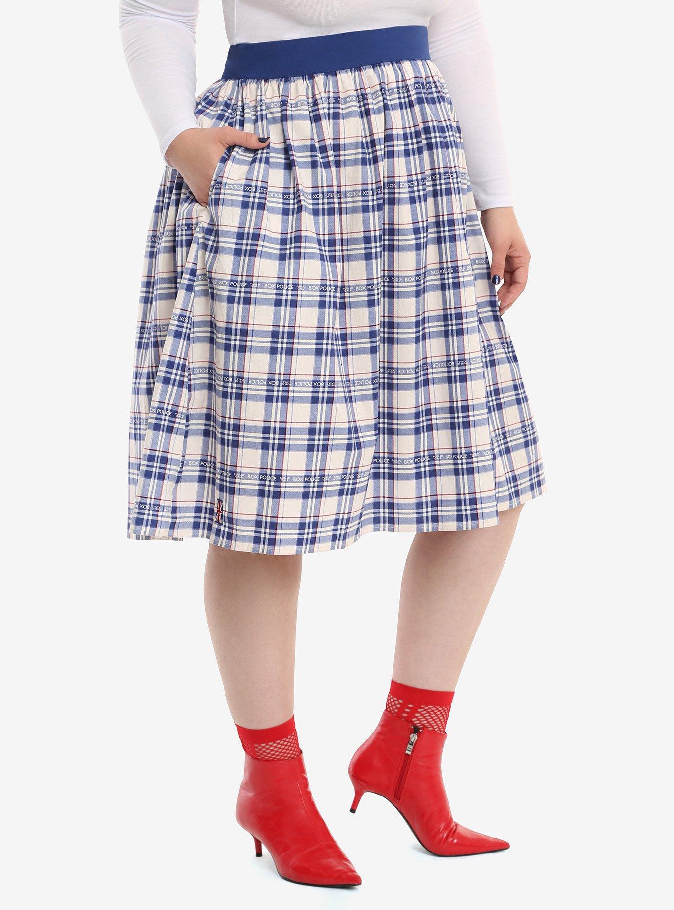 Her Universe Doctor Who Plaid Skirt Plus Size, MULTI, hi-res