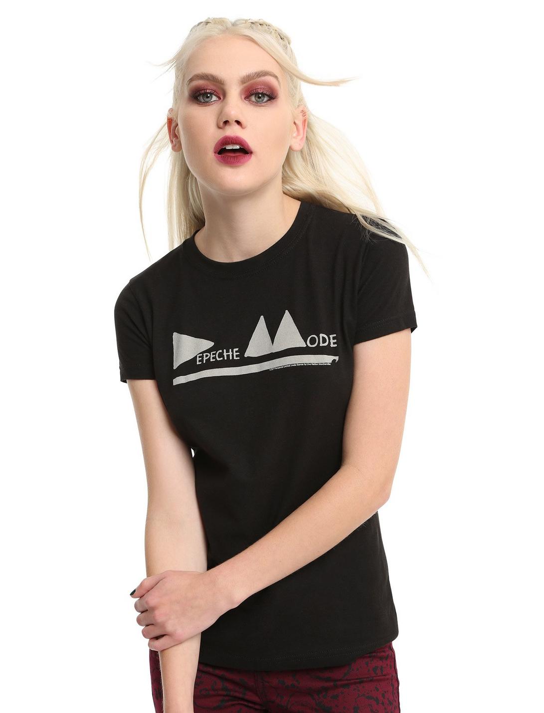 Depeche Mode Triangle Logo Girls T-Shirt, BLACK, hi-res