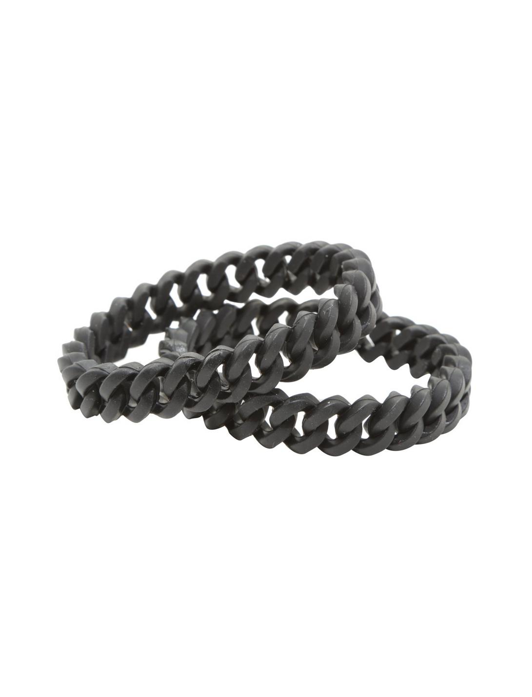 Blackheart Rubber Chains Guys Bracelet Set, , hi-res