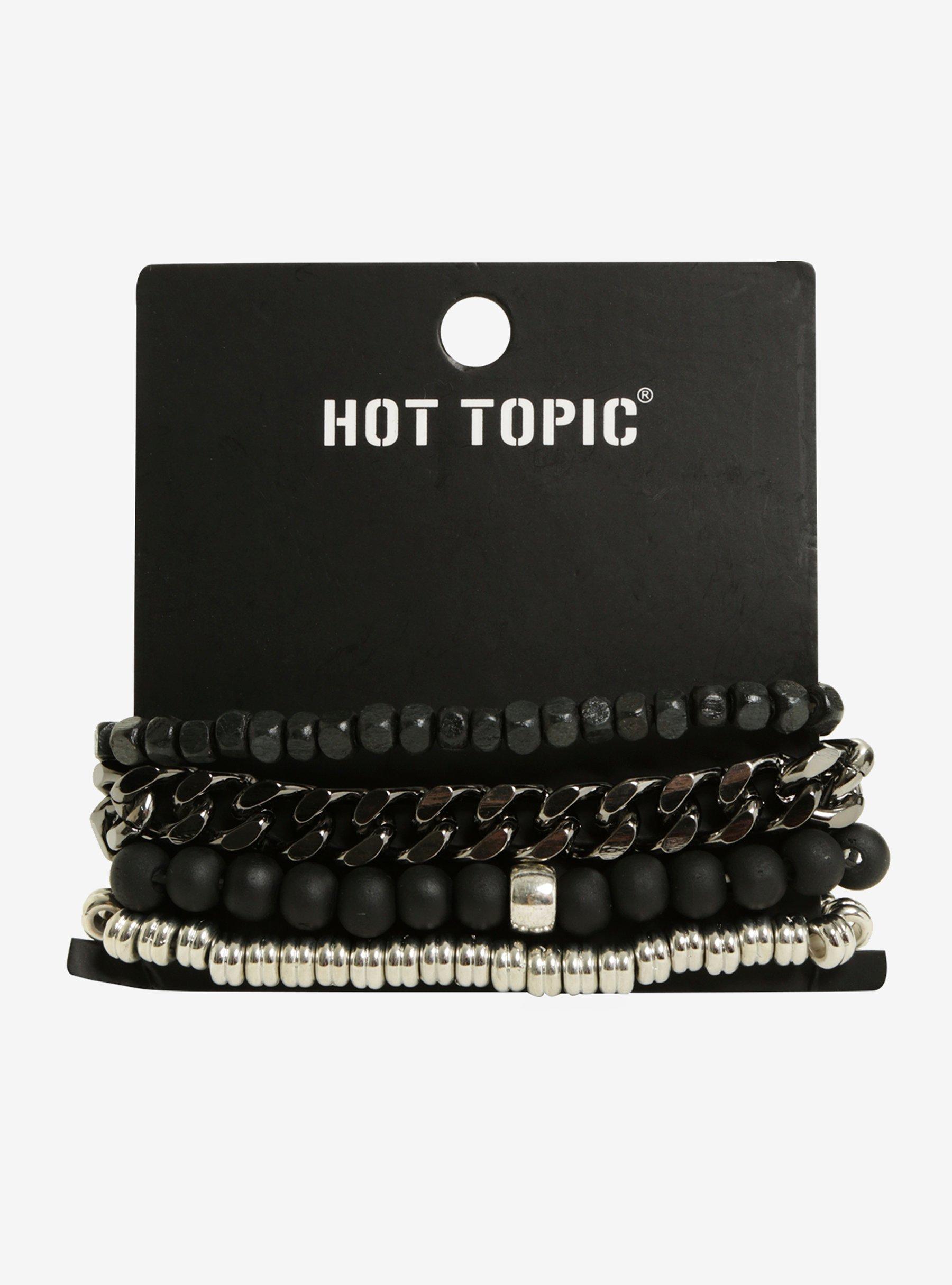 Black & Hematite Guys Bracelet Set, , hi-res
