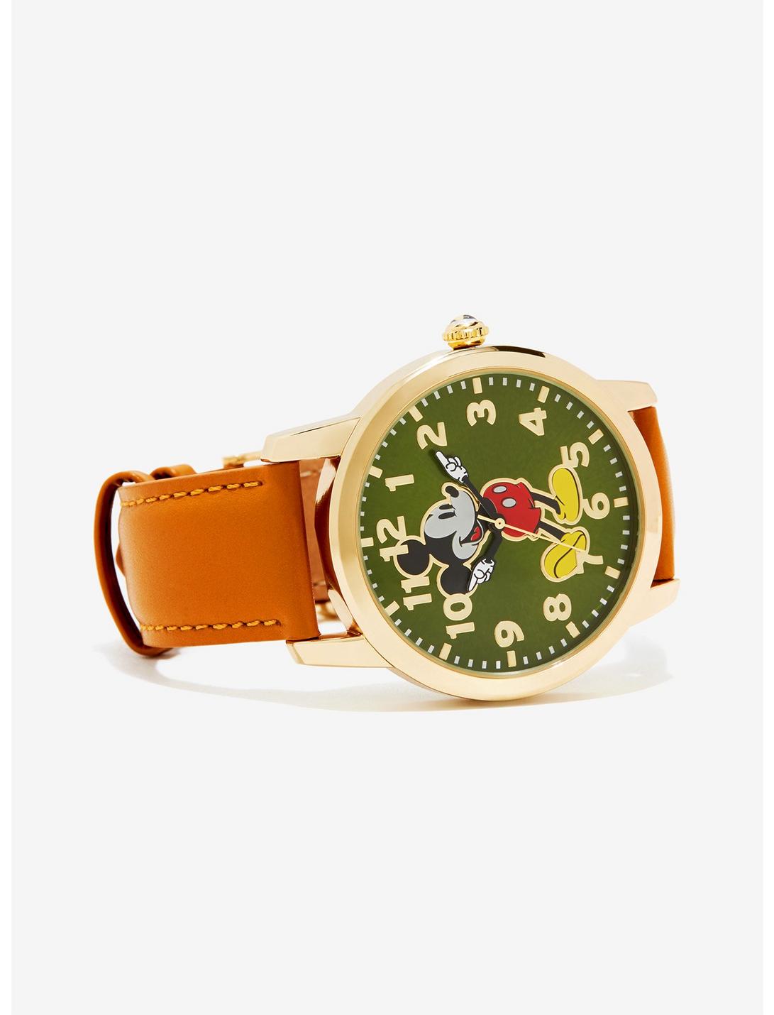 Disney Mickey Mouse Vintage Tan Leather Watch - BoxLunch Exclusive, , hi-res