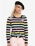 Pastel Stripe Unicorn Girls Sweater, MULTI, hi-res