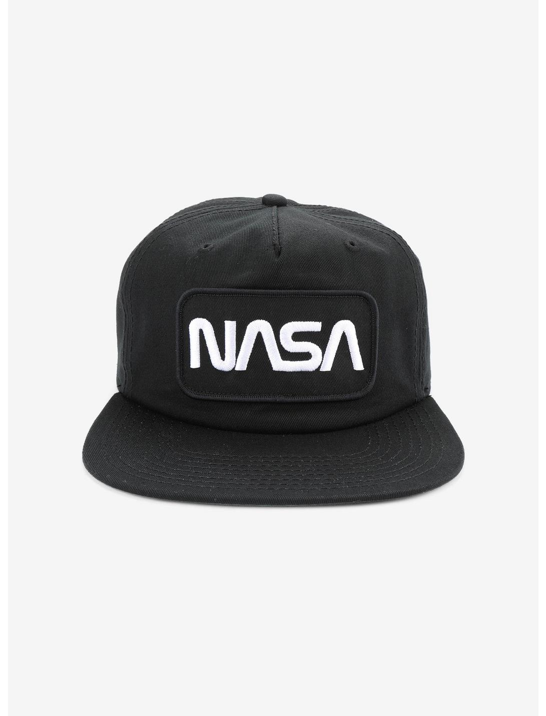 NASA Logo Black Snapback Hat - BoxLunch Exclusive, , hi-res