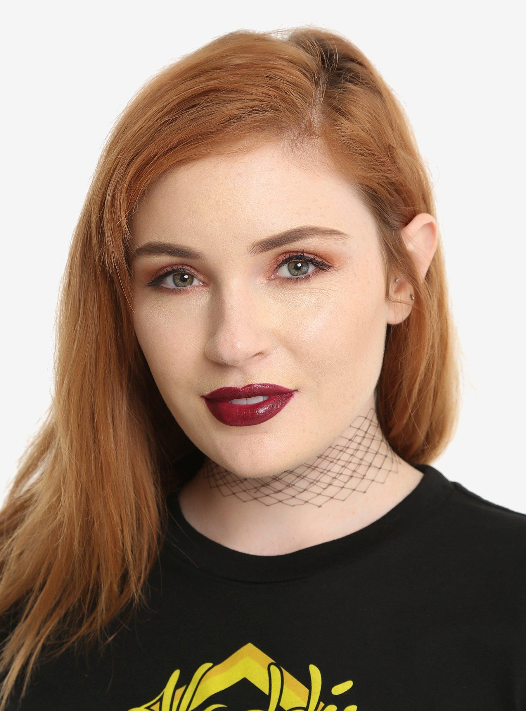 Blackheart Fishnet Wide Choker, , hi-res