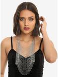 Blackheart Silver Chain Link Tiered Bib Necklace, , hi-res
