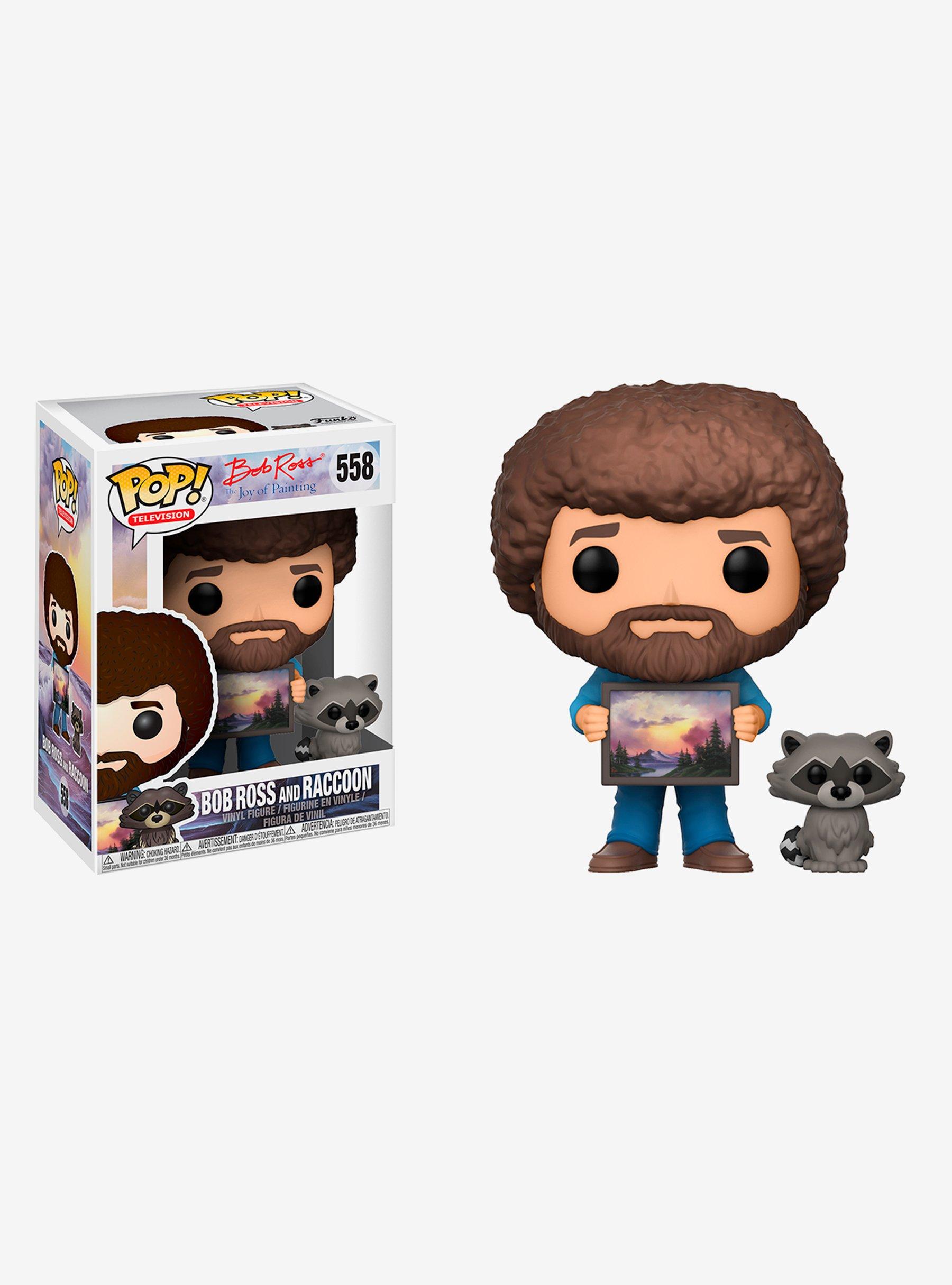 Funko Bob Ross - The Joy of Painting Pop! Television Bob Ross And Raccoon Vinyl Figure, , hi-res