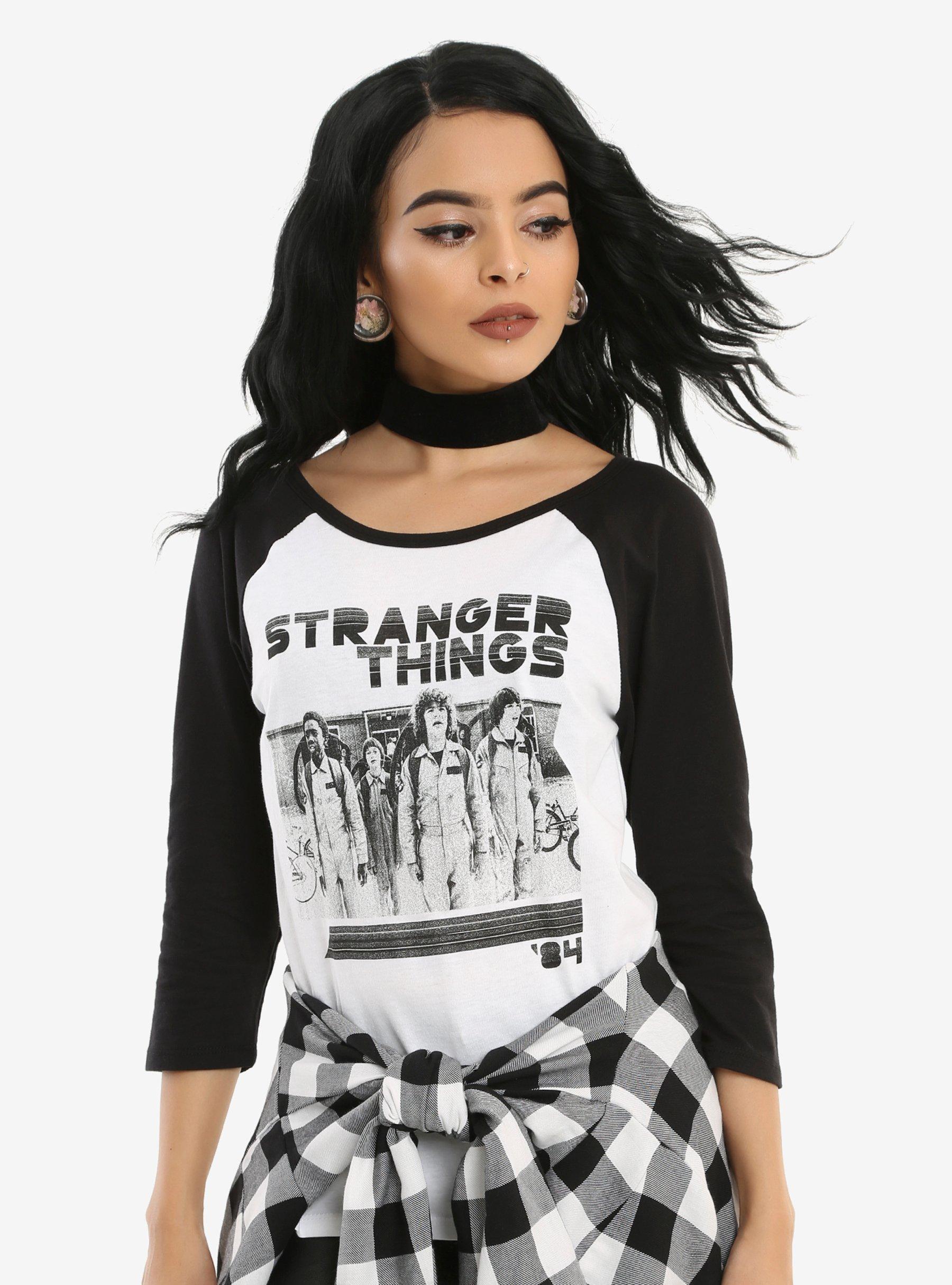 Stranger Things '84 Photo Girls Raglan, WHITE, hi-res