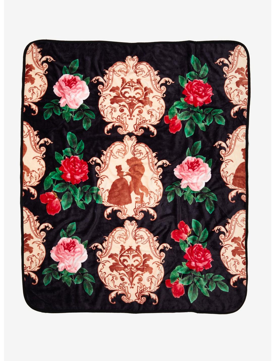 Disney Beauty And The Beast Floral Throw Blanket, , hi-res