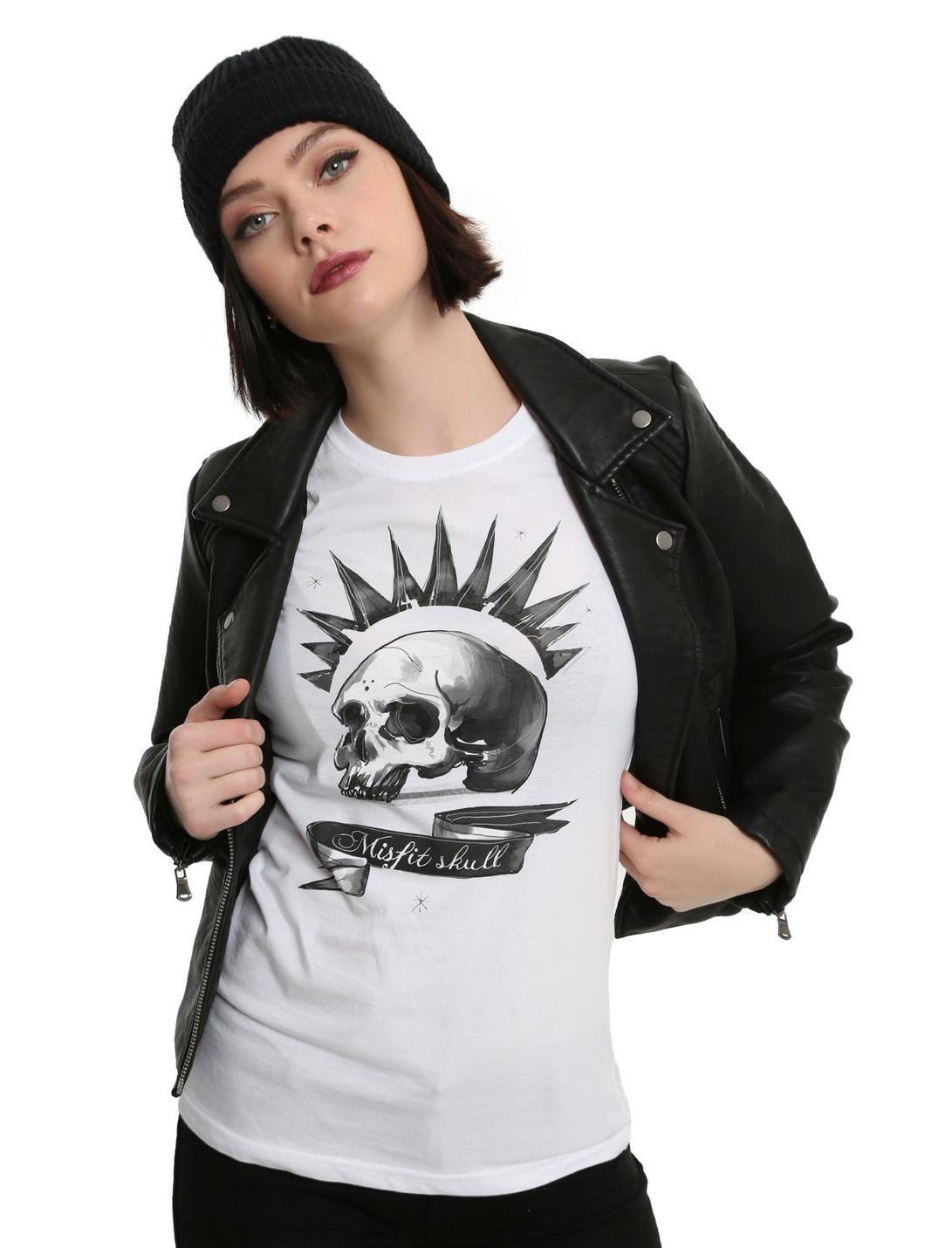 Life Is Strange Chloe Price Misfits Skull Cosplay Girls T-Shirt, WHITE, hi-res