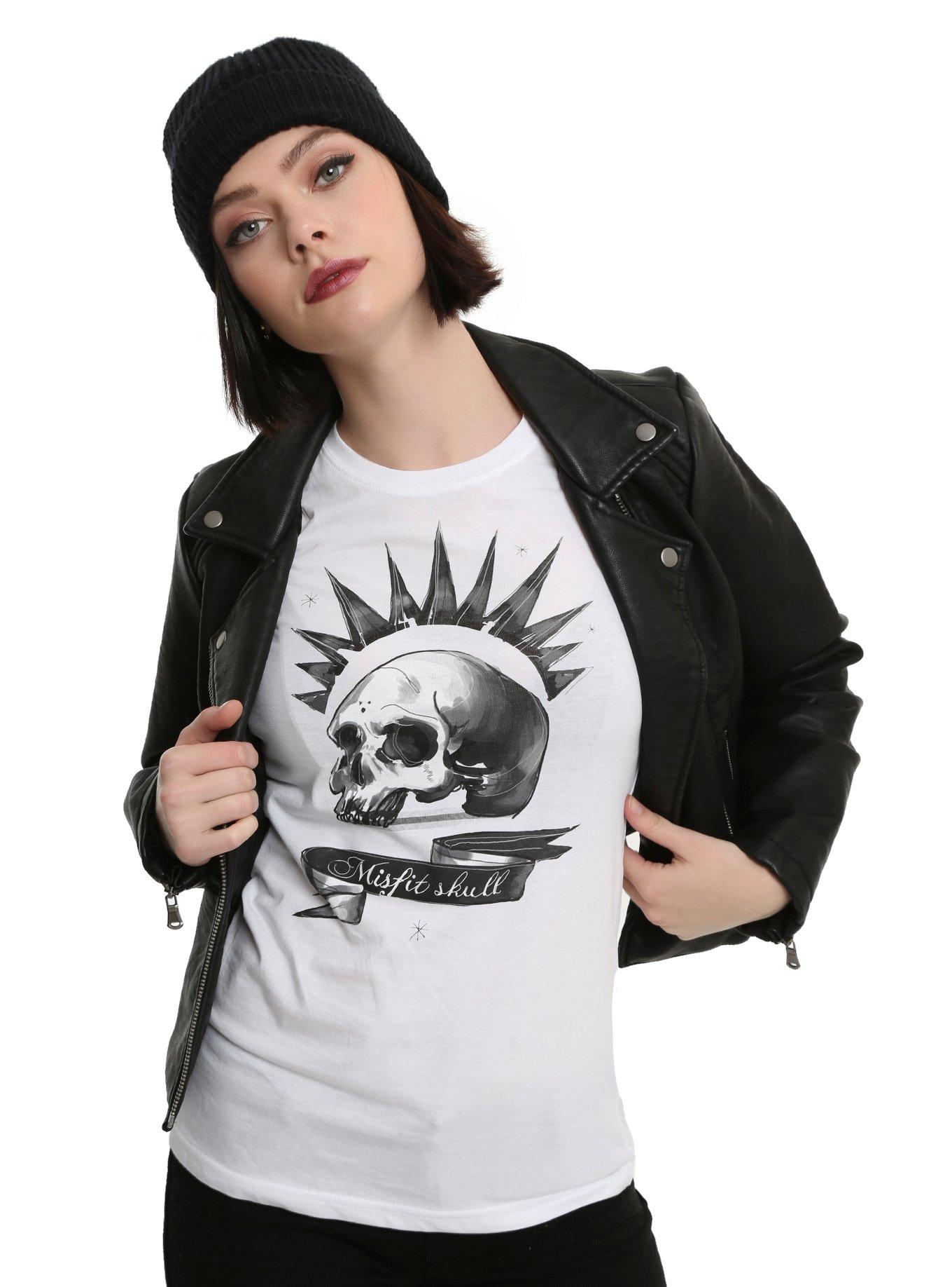 Life Is Strange Chloe Price Misfits Skull Cosplay Girls T-Shirt, WHITE, hi-res