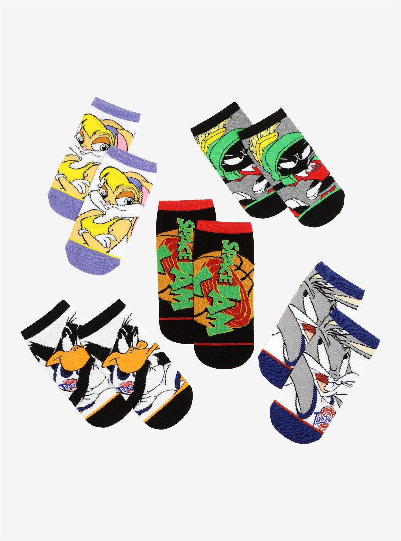 Looney Tunes Space Jam No-Show Socks 5 Pair, , hi-res