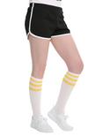 Black & White Girls Varsity Shorts, BLACK, hi-res